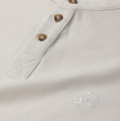 Polo Infantil  Piquet Cavalo Bordado Off White - Dame