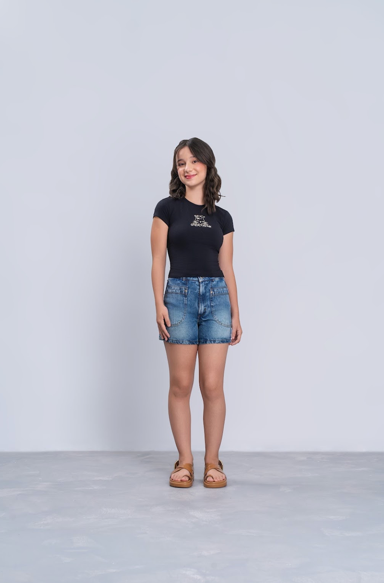 Shorts Teen Jeans Verão - Vanilla Cream