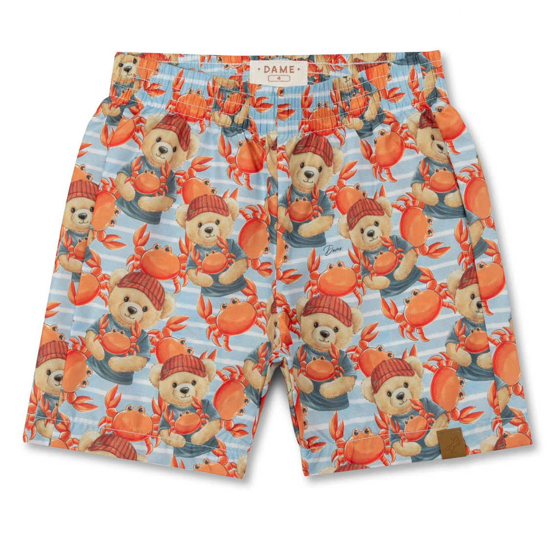 Short Infantil Impermeável com Estampa Teddy e Caranguejo - Dame