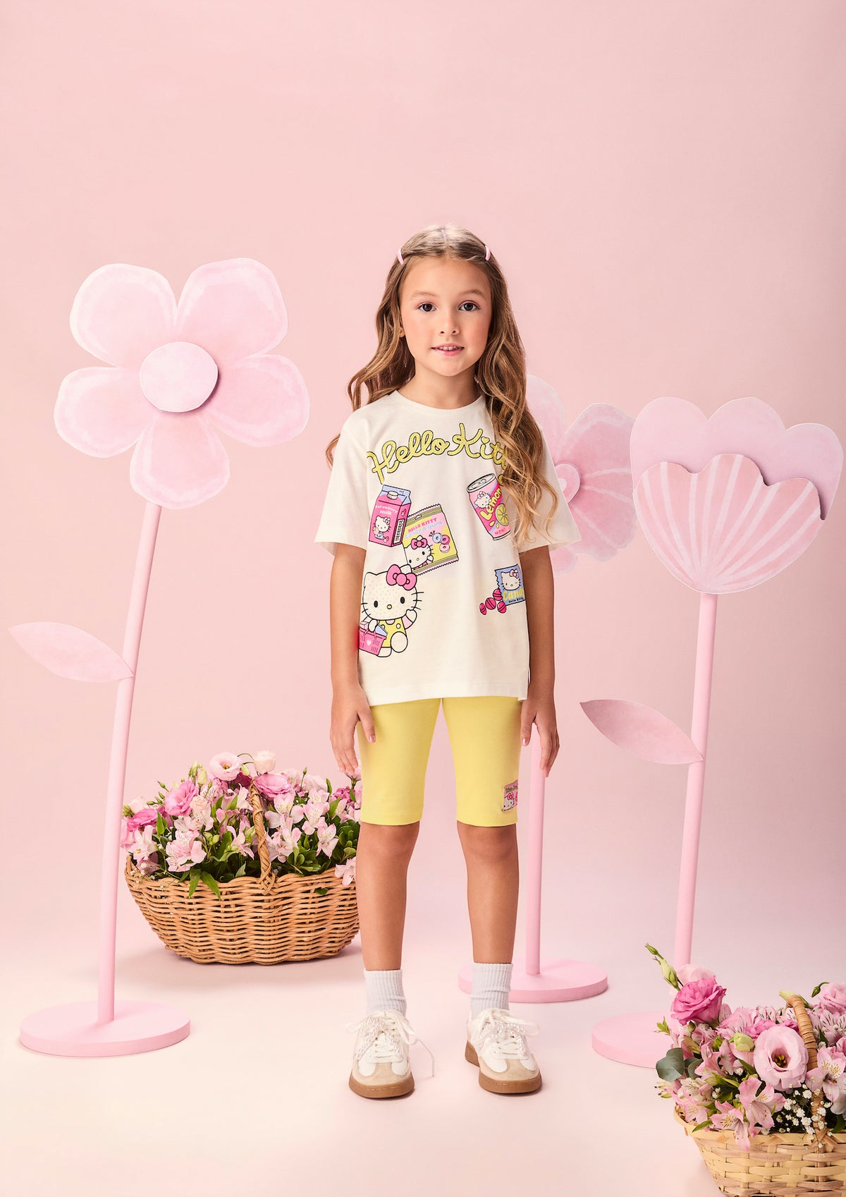 Conjunto Infantil Blusa Hello Kitty e Shorts Legging - Momi