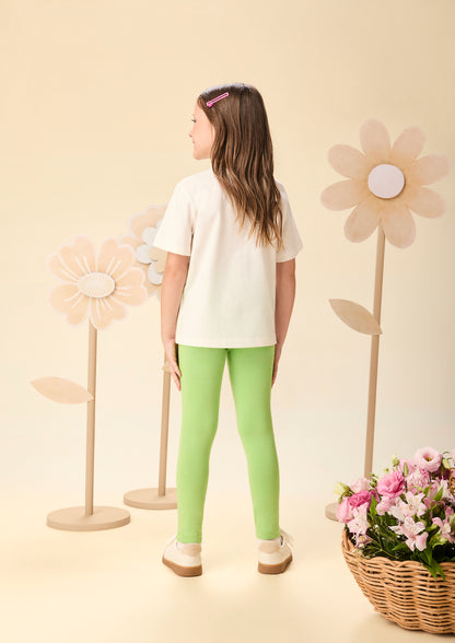 Conjunto Infantil Blusa Hello Kitty e Calça Legging Verde - Momi