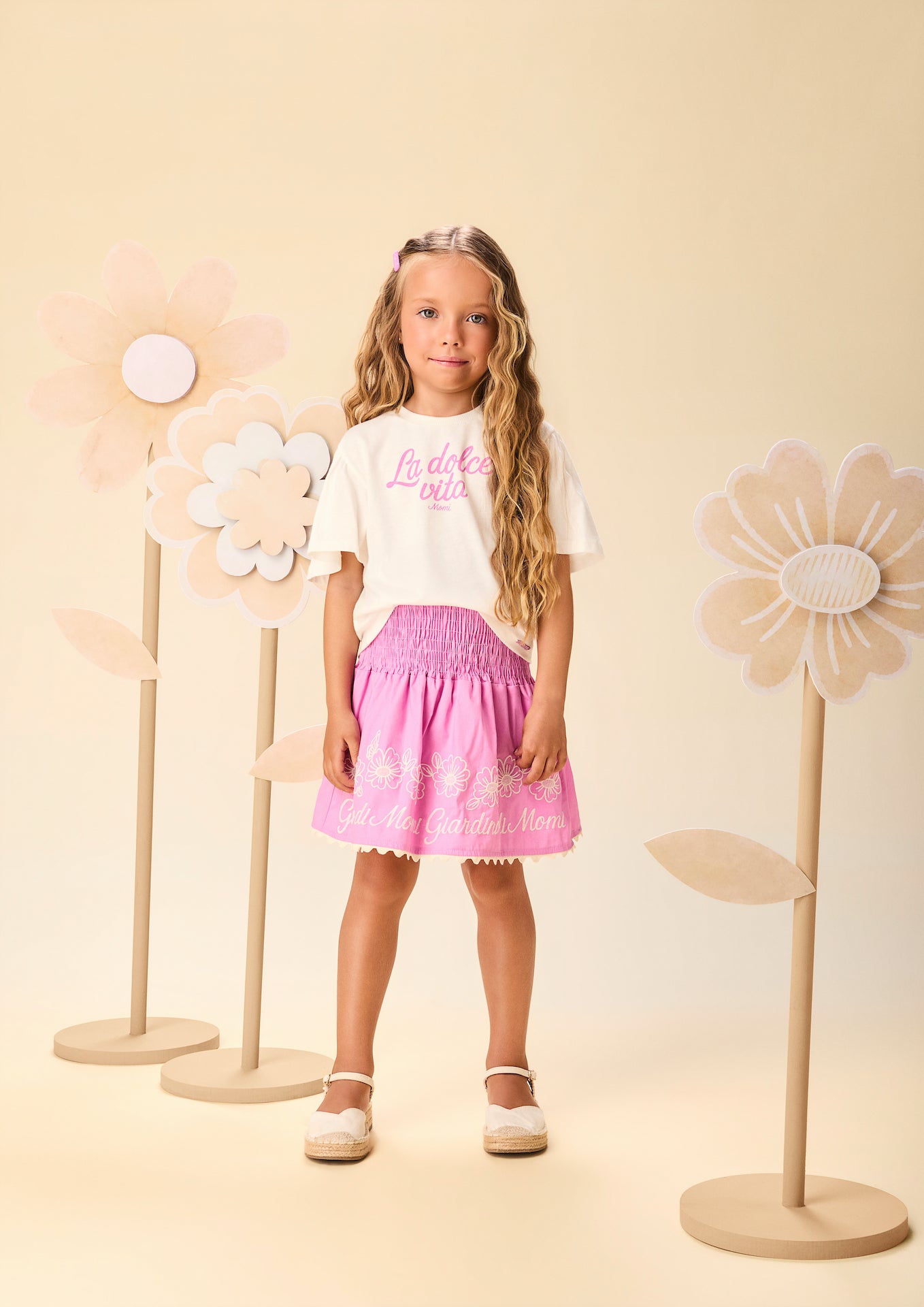 Conjunto Infantil La Dolce Vita e Saia Cós de Elástico Franzido - Momi