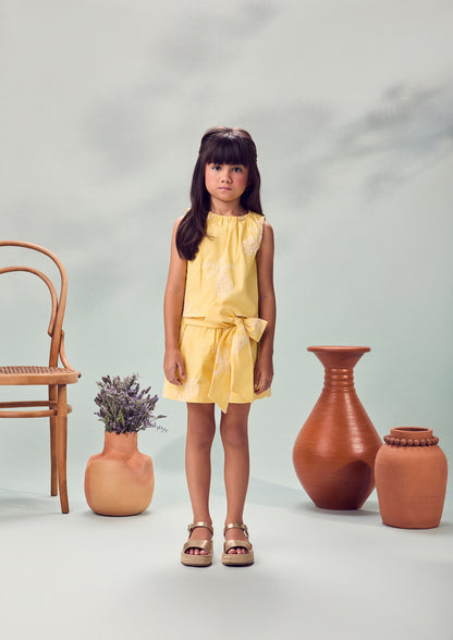 Conjunto Infantil Blusa e Shorts Laço Maxxi Amarelo - Animê