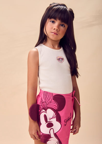 Conjunto Infantil Blusa e Shorts Saia Minnie Mouse - Animê
