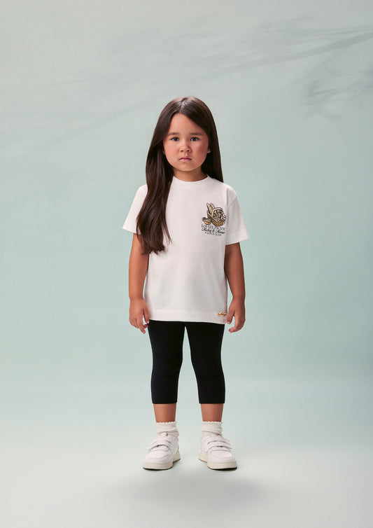 Conjunto Infantil T-Shirt Mickey e Minnie Lovely e Calça Legging Capri - Animê