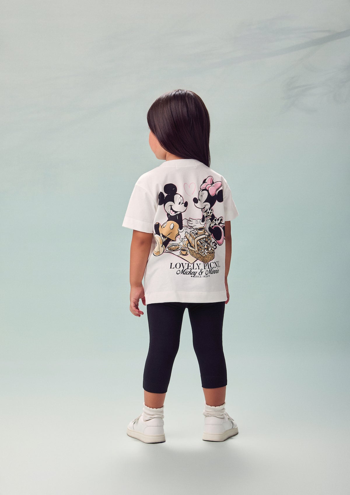 Conjunto Infantil T-Shirt Mickey e Minnie Lovely e Calça Legging Capri - Animê