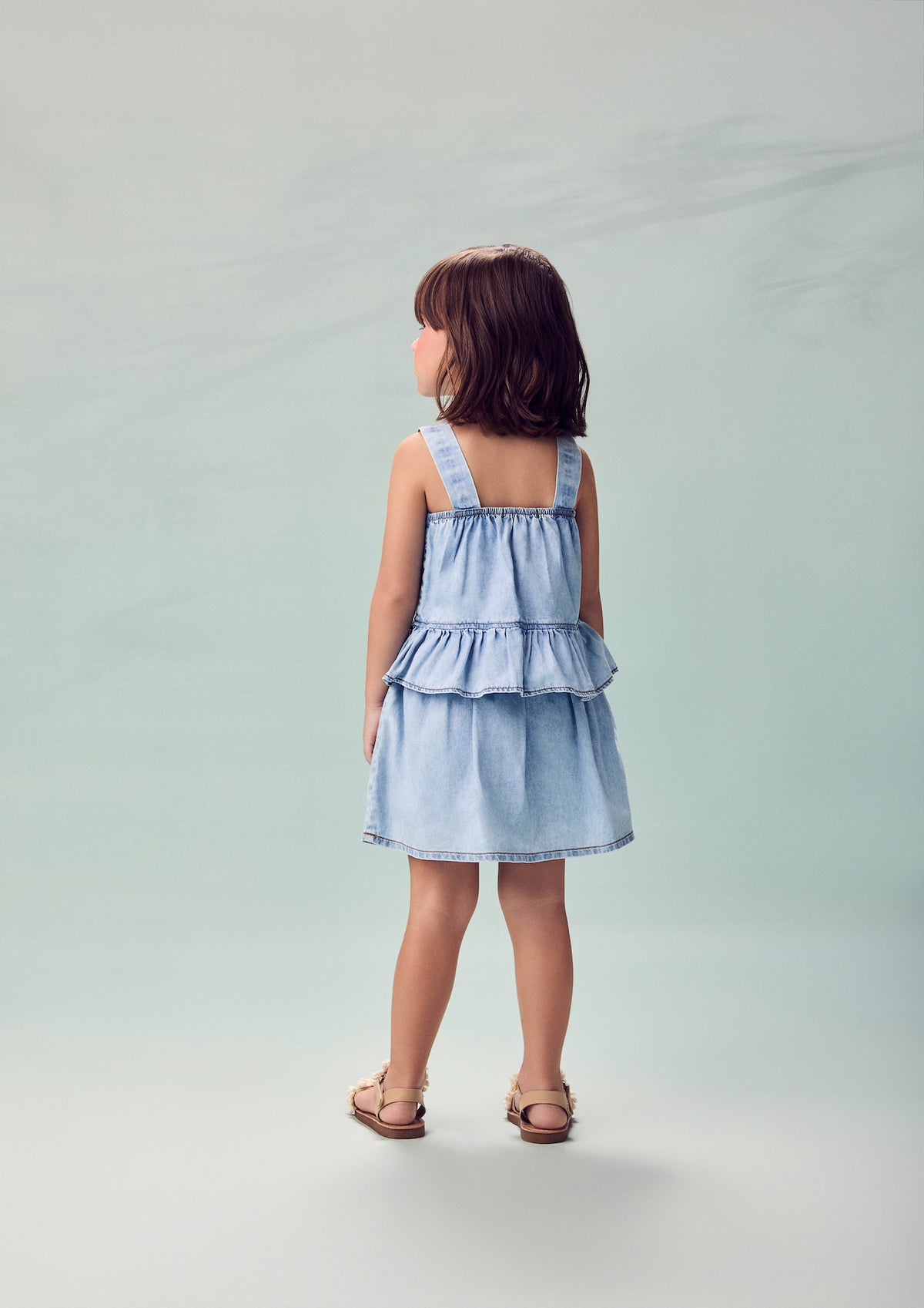Conjunto Infantil Jeans Blusa Bordado Floral e Shorts Saia - Animê