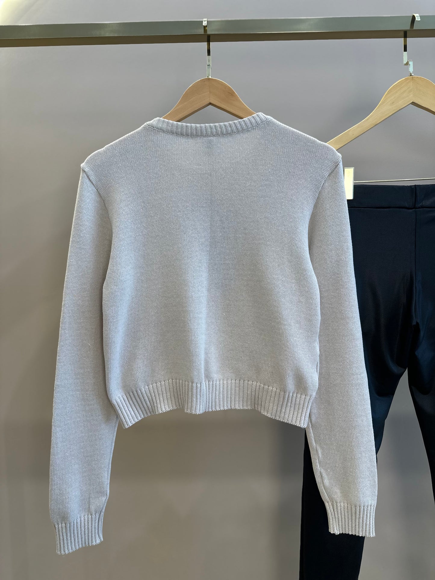Conjunto Teen Blusa Suéter Tricot Dog Tennista E Calça Legging Cirrê com Bolsos Bege  - Two In