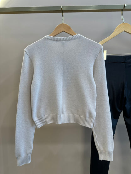 Conjunto Teen Blusa Suéter Tricot Dog Tennista E Calça Legging Cirrê com Bolsos Bege  - Two In