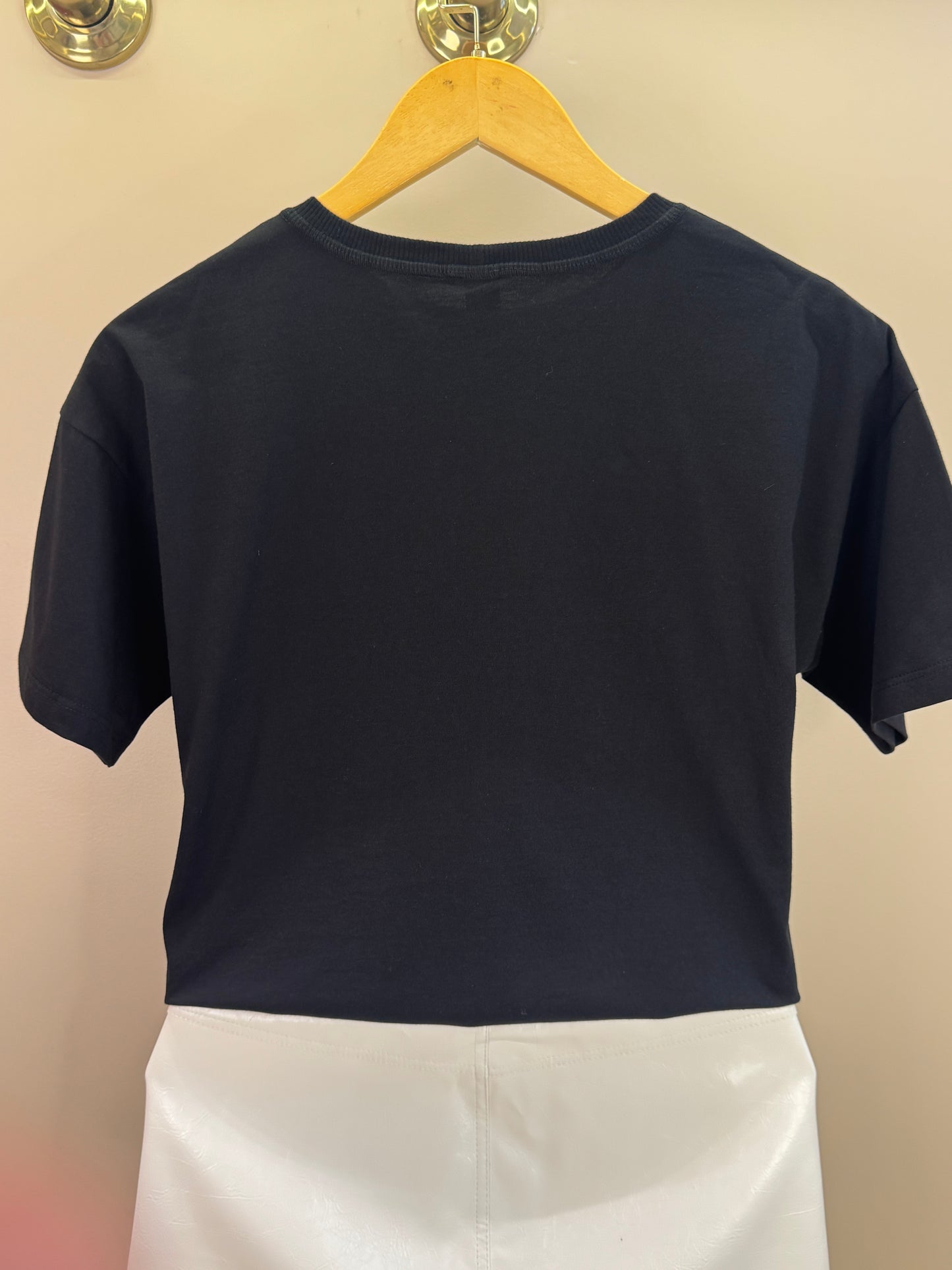 Conjunto Teen Camiseta Oversized e Saia-Shorts com Tachas Preta - Two In
