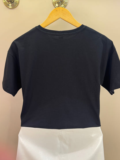 Conjunto Teen Camiseta Oversized e Saia-Shorts com Tachas Preta - Two In