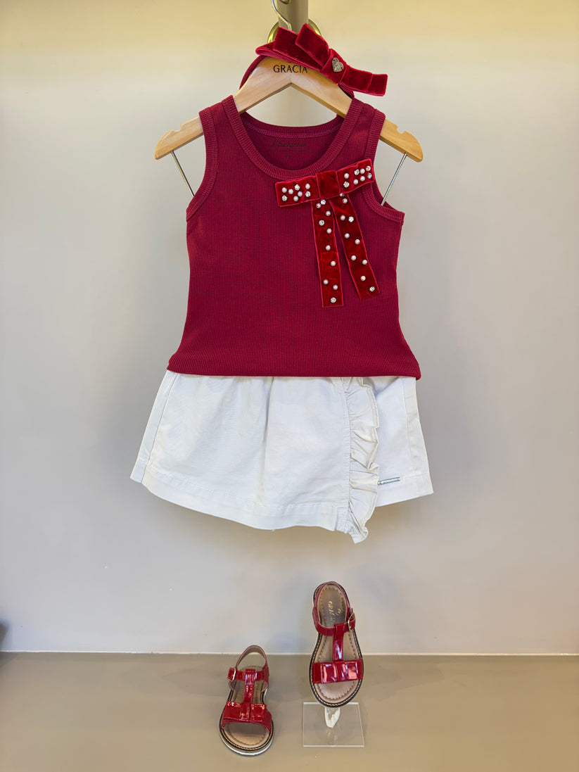 Saia-shorts Infantil Sarja Babadinho Bege - Pituchinhus