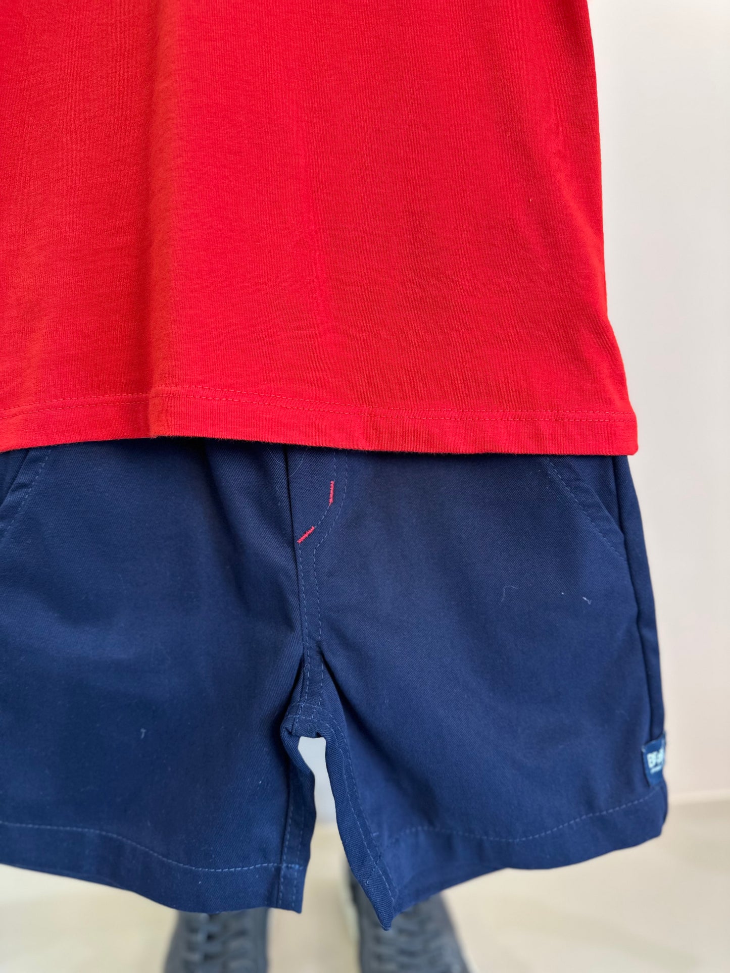Conjunto Infantil Camiseta Algodão Navy e Bermuda Sarja Marinho - Beabá