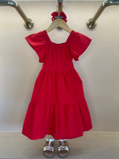 Vestido Infantil Amarração Laço Bordado Paetê - Momi