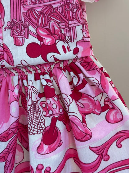 Conjunto Infantil  Blusa Minnie Mundo e Saia Minnie - Animê