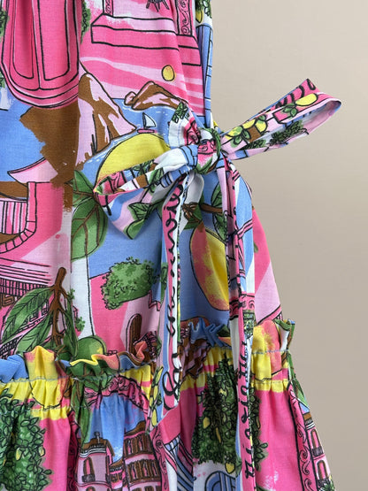 Vestido Infantil Estampa Limões Laços Laterais - Animê