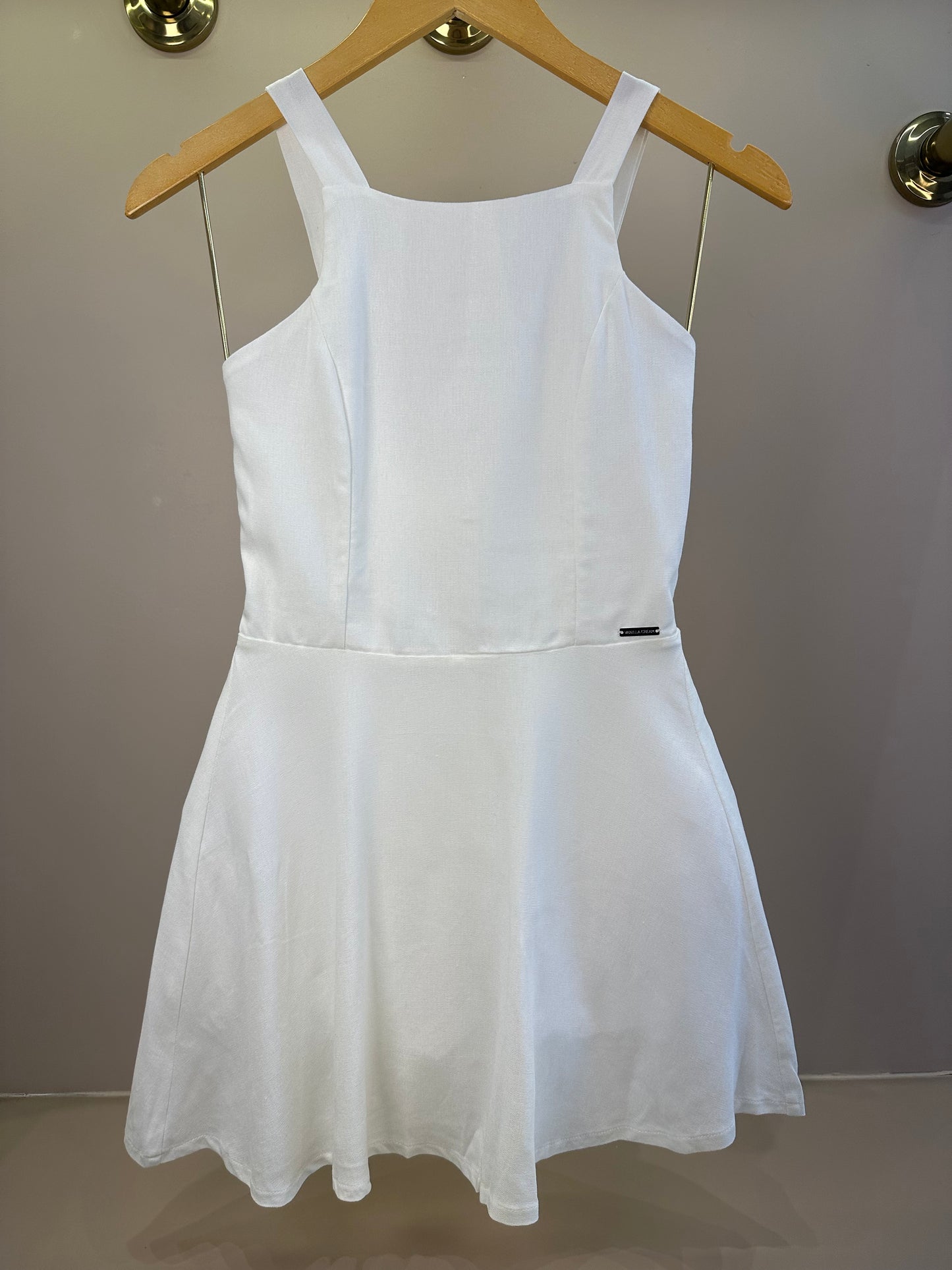 Vestido Teen de Linho Acinturada - Vanilla Cream