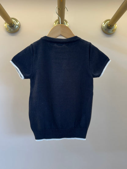 Blusa Infantil Tricot Maxi Laço Bordado Pérolas e Cristais Preta - Pituchinhus
