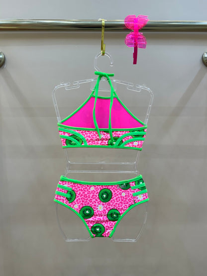 Biquíni Infantil Cropped Julia Aplic Est Kiwi - Siri Kids
