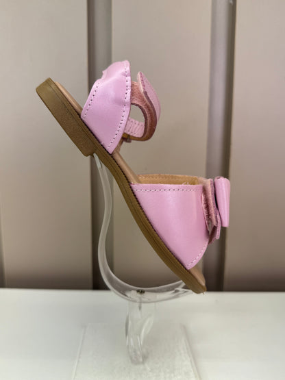 Sandália Infantil Manu Laço Velcro Rosa Perolado - Gracia