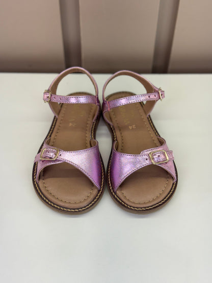 Sandália Infantil Mel Rosa Metalizado - Gracia