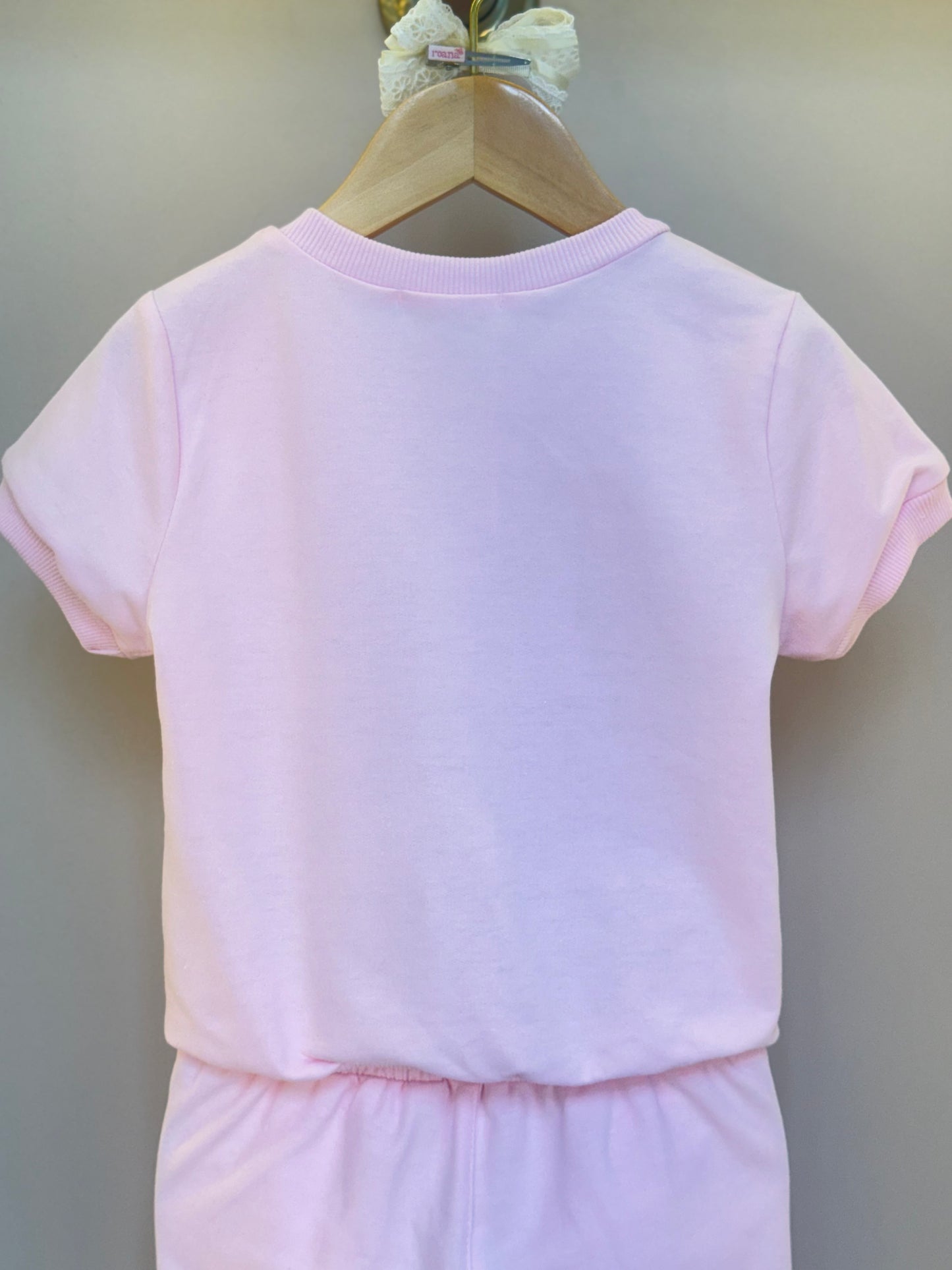 Conjunto Infantil Moletinho Comfy Blusa e Short Coelho 3D Rosa - Gabriela Aquarela