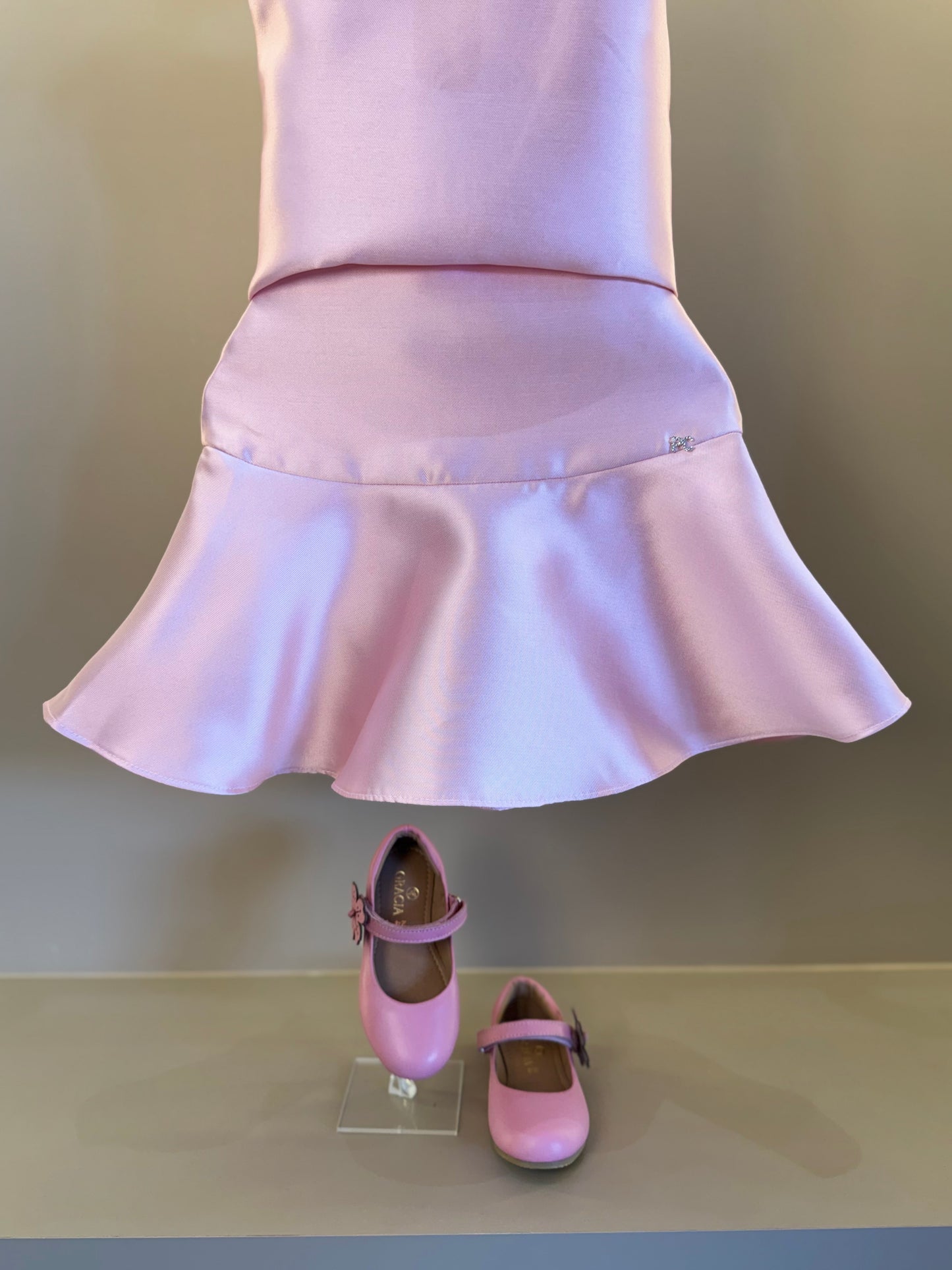 Conjunto Infantil Zibeline Strass Blusa e Saia Rosa - Petit Cherie