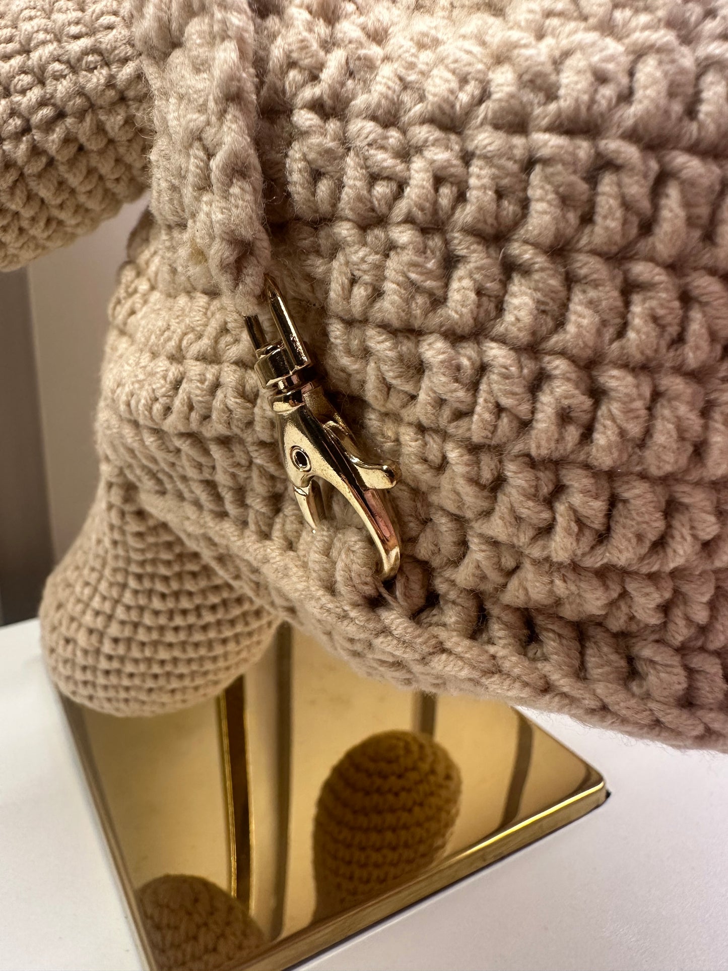 Mochila Infantil Conceito Ursinho Tricot Bege - Luluzinha