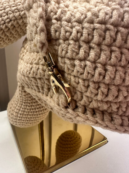 Mochila Infantil Conceito Ursinho Tricot Bege - Luluzinha