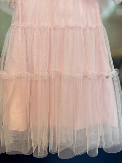 Vestido Infantil Trapézio Ballerine Pérolas - Petit Cherie
