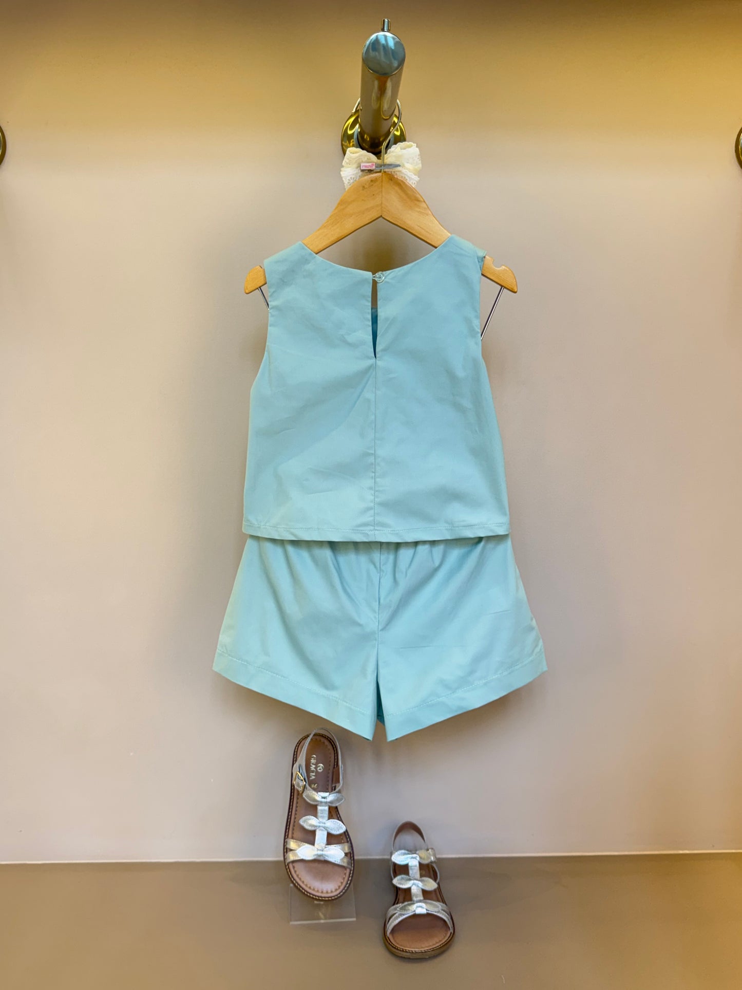 Conjunto Infantil Tricoline Blusa com Tule e Shorts - Petit Cherie