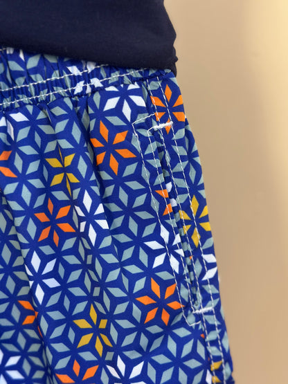 Conjunto Infantil Camiseta Algodão Marinho e Shorts Estampado - Dudes