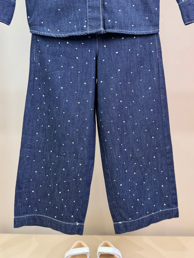 Calça Infantil Reta Jeans Cristais - Pituchinhus
