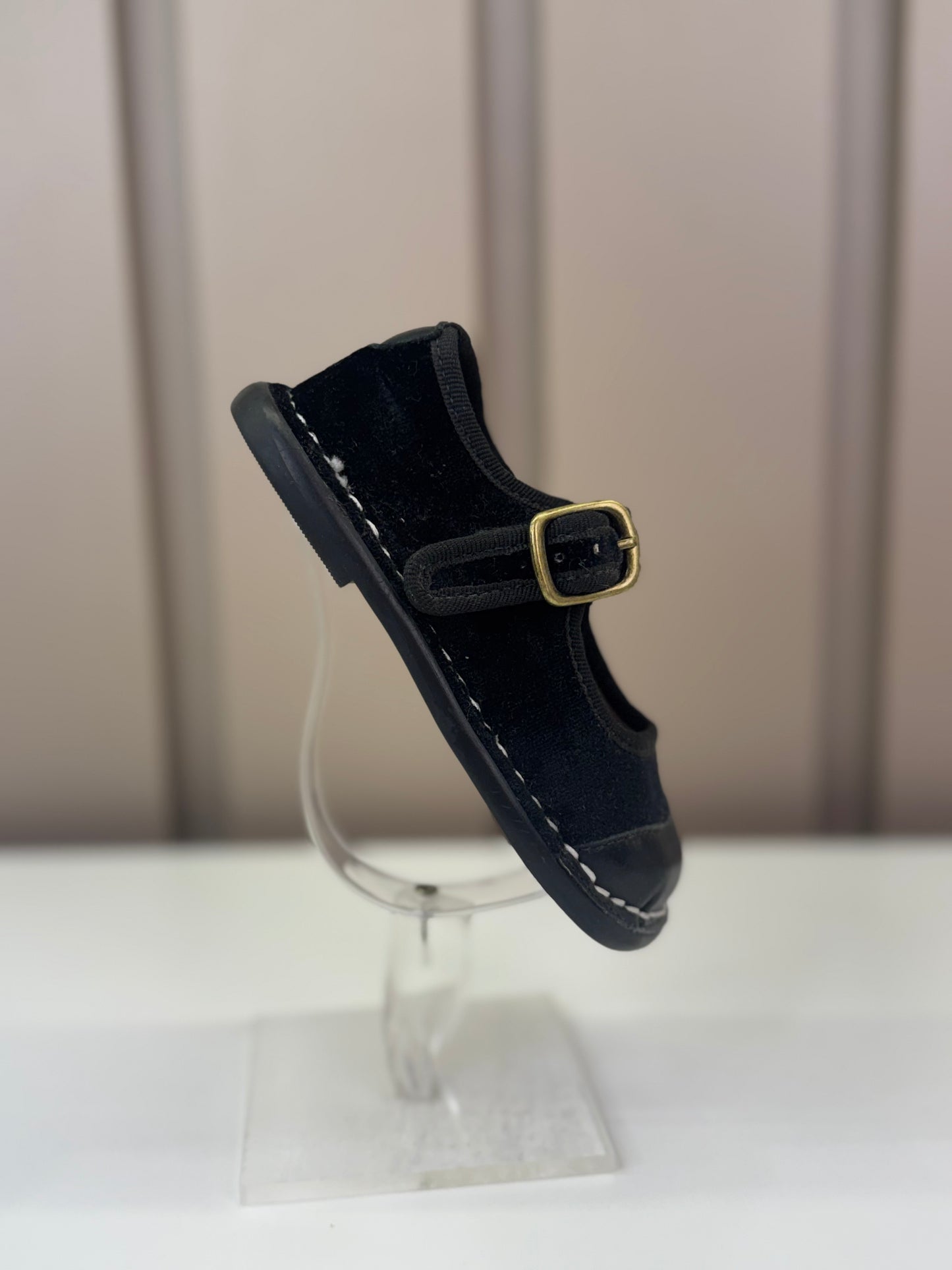 Sapato Espadrille Couro Veludo Petit Cheval