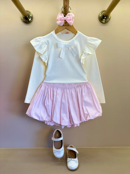 Shorts Infantil Balonê Algodão Rosa Claro - Luluzinha