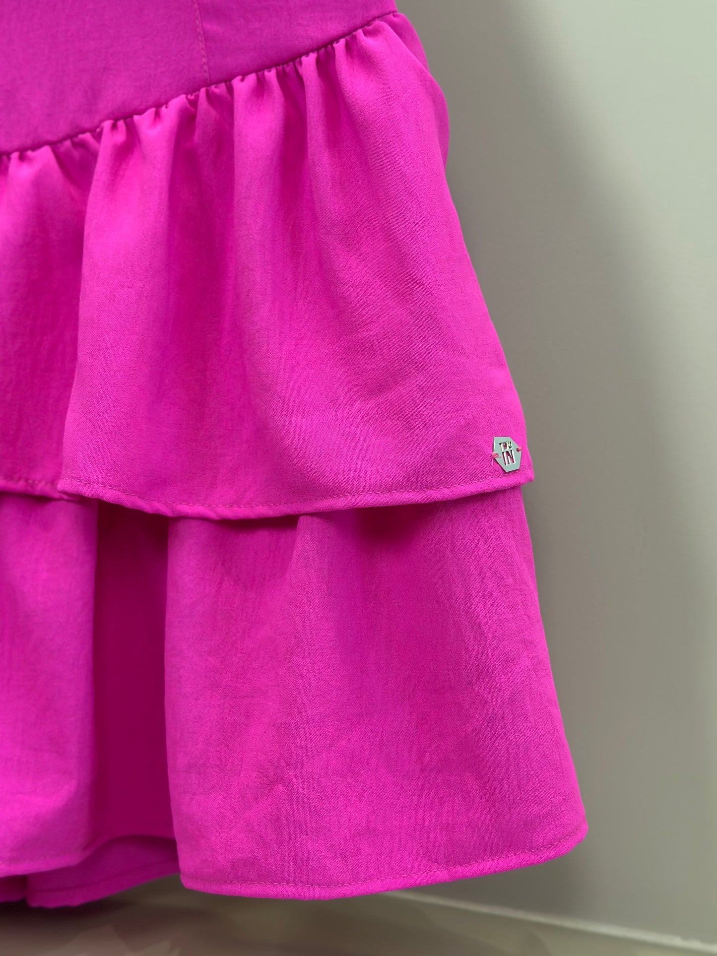 Vestido Teen Crepe Babados Pink - Two In