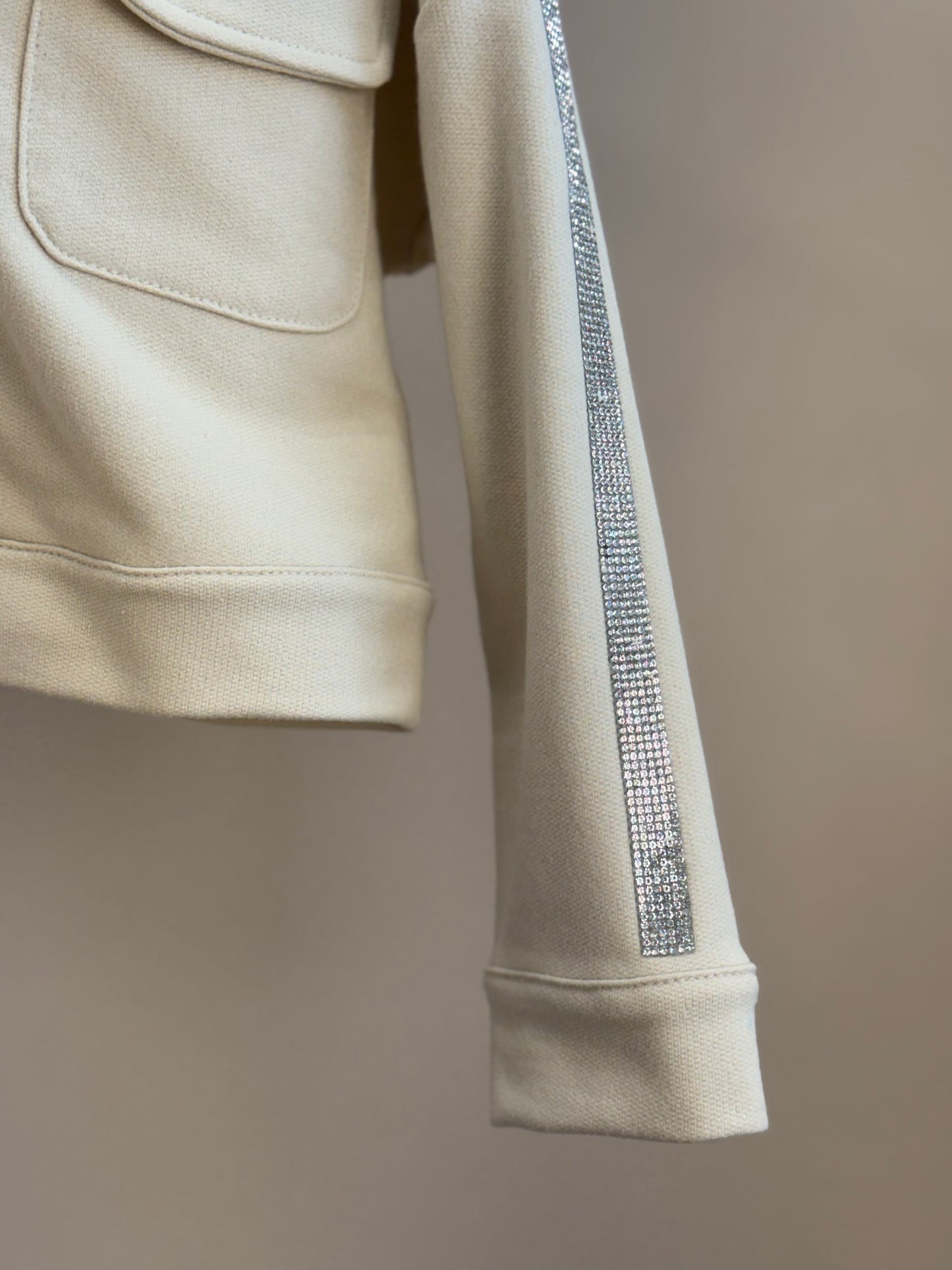 Casaco Infantil Strass Lateral Bege - Luluzinha