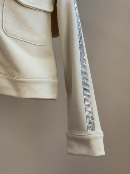 Casaco Infantil Strass Lateral Bege - Luluzinha