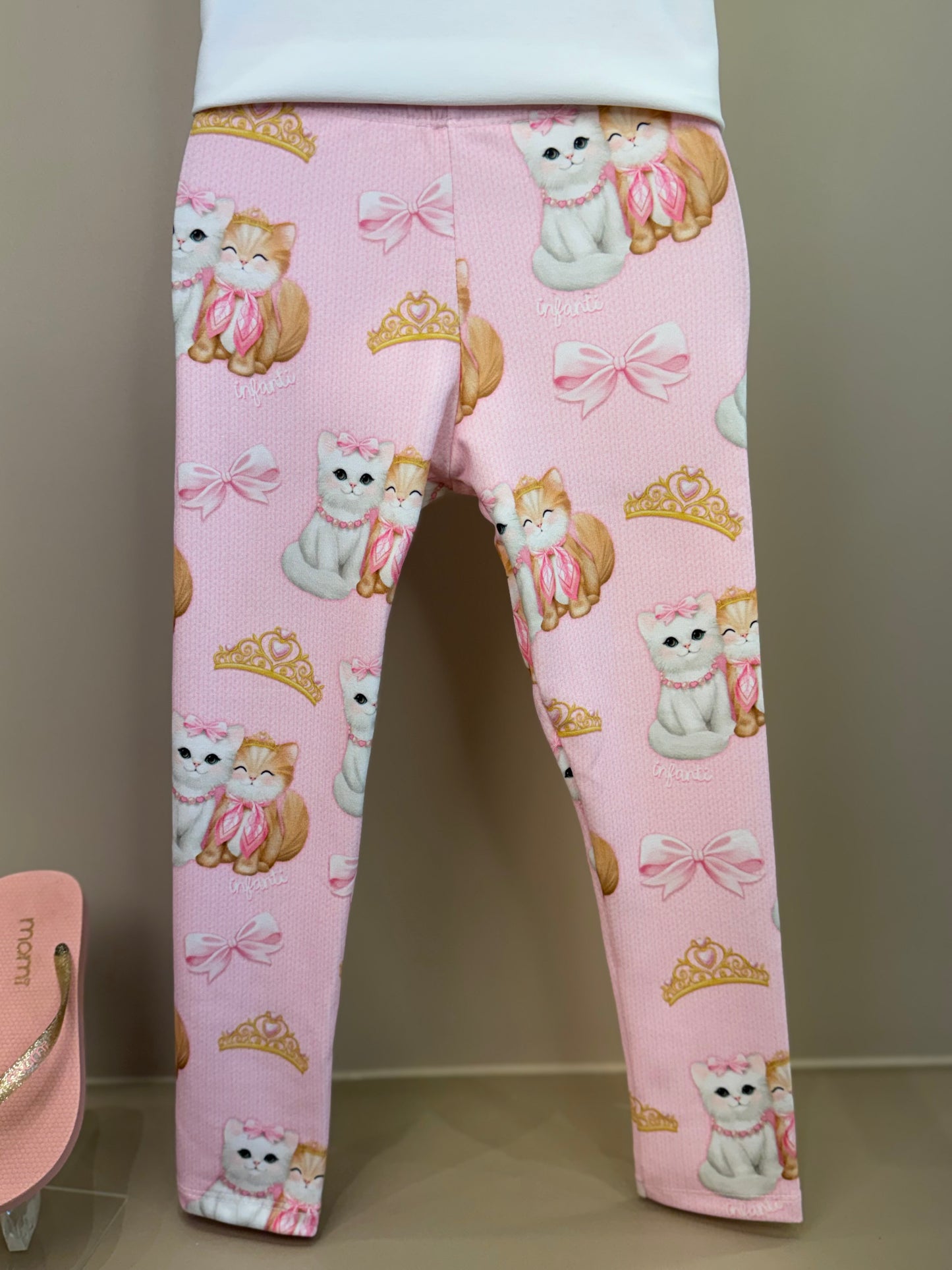 Conjunto Infantil Blusa Puppy And Kitten e Calça Estampada Rosa Claro - Infanti