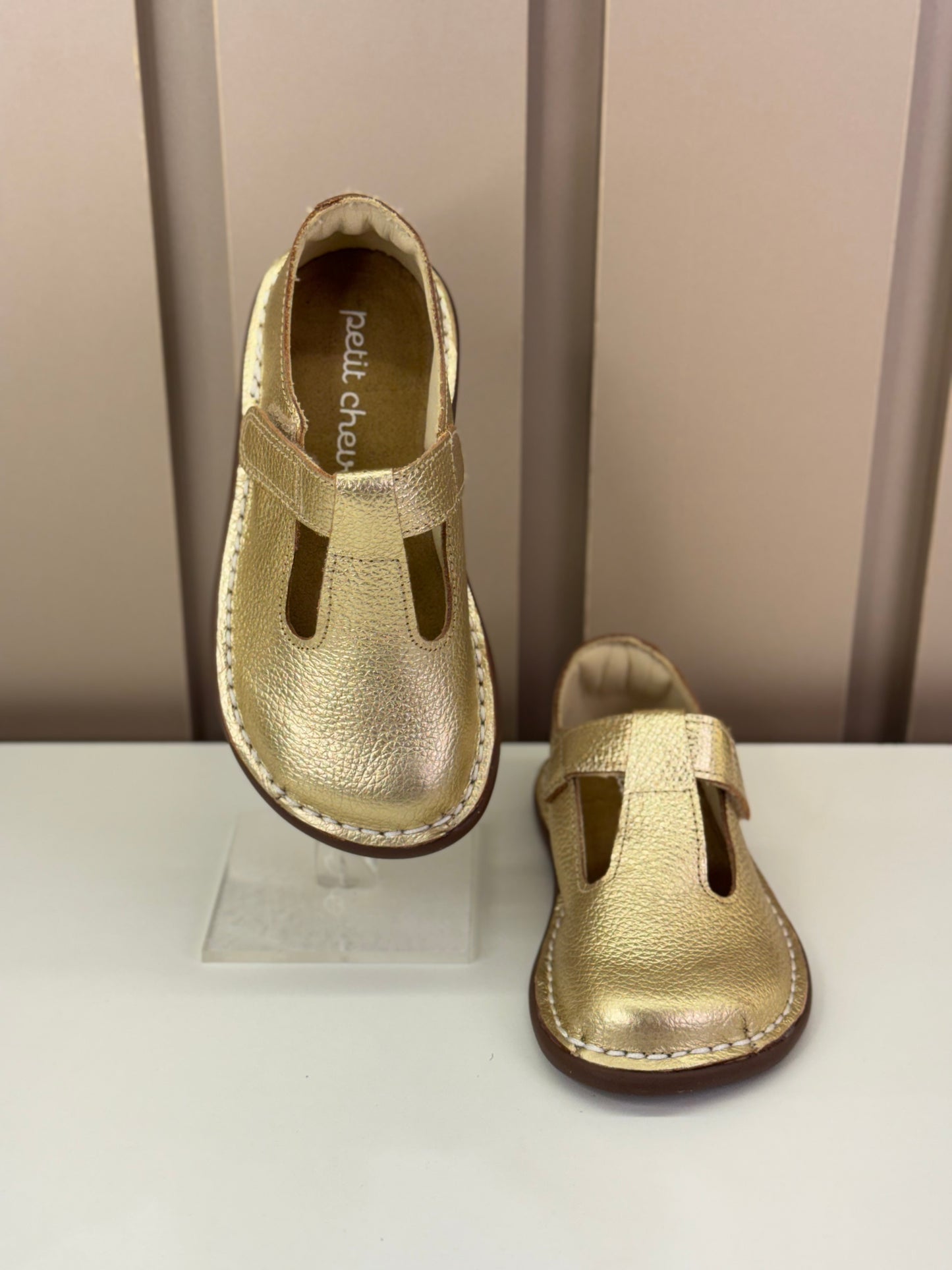 Sapato Infantil Couro Colegial Dore - Petit Cheval