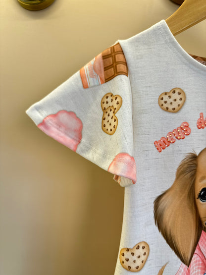 Vestido Infantil Molecotton Meus Doces Favoritos Bege Claro - Infanti