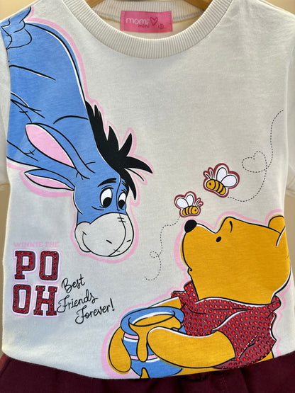 Conjunto Infantil Blusa Ursinho Pooh e Shorts Moletom - Momi