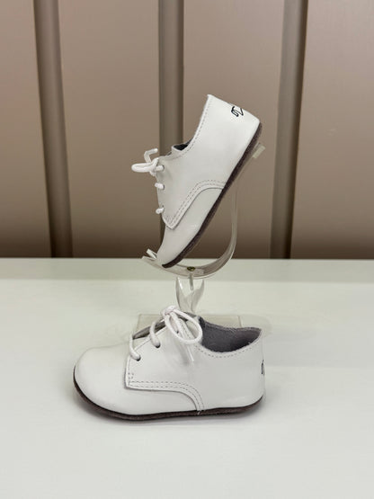 Sapato Bebê Balão Couro Branco - Petit Cheval