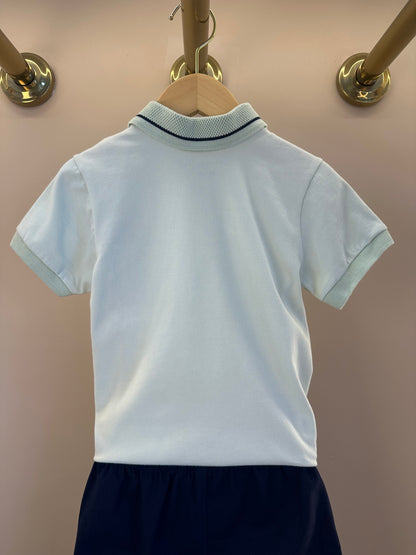 Conjunto Infantil Camisa Gola Polo Verde Menta e Bermuda Dolce - Little Johnny