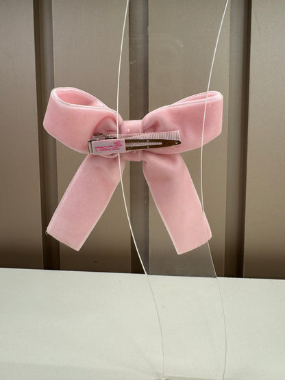 Laço Infantil Tradicional Veludo Rosa - Roana