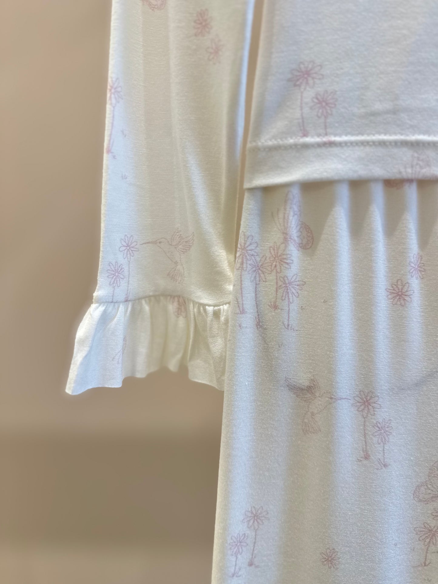 Pijama Infantil Comfy Blusa ML e Calça Butterfly Off White - Conforteca