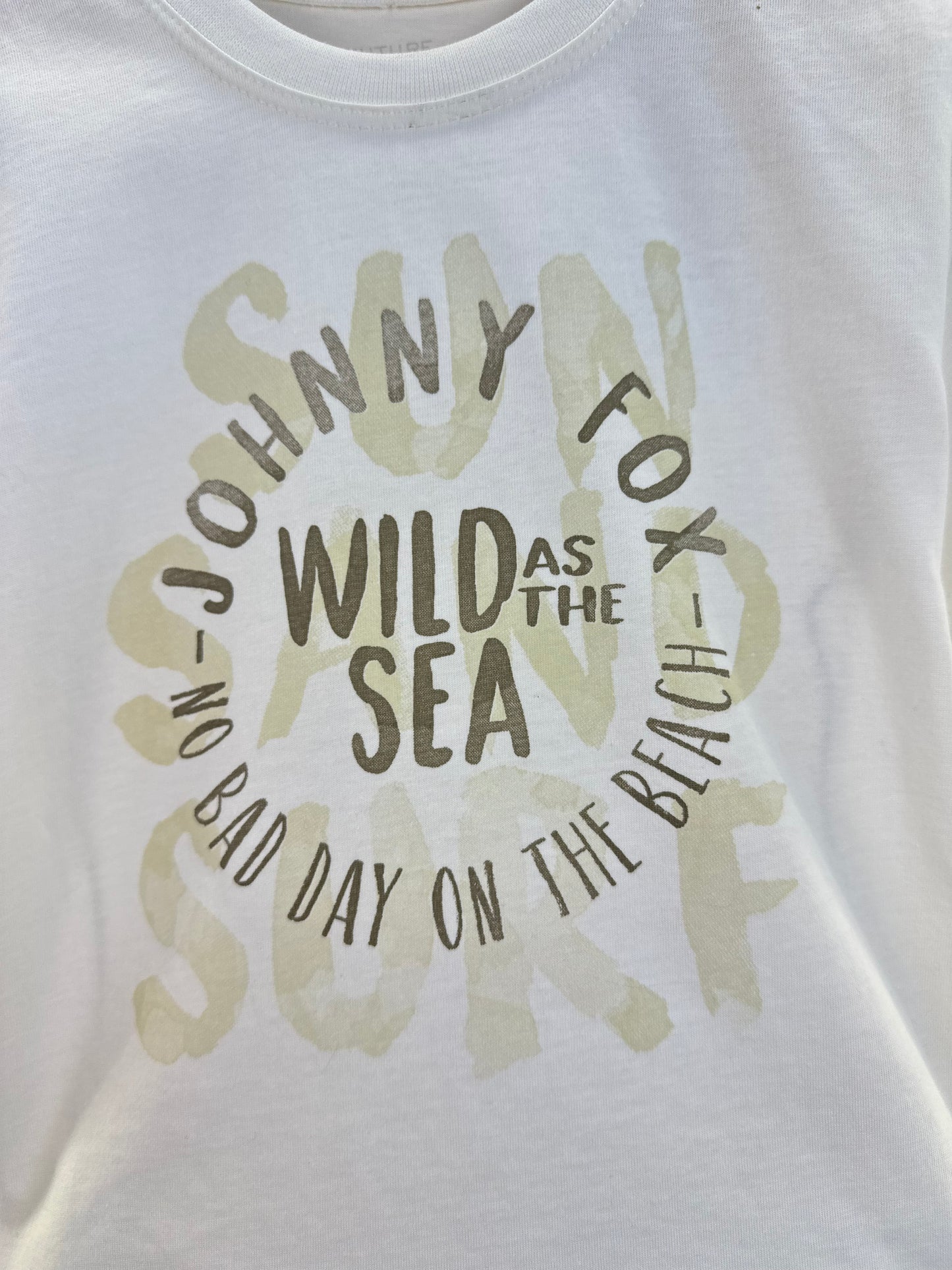 Conjunto Infantil Camisa Off White e Bermuda Marrom - Little Johnny