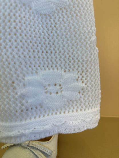 Calça Infantil Tricot Ponto Rendado Flores - Pituchinhus