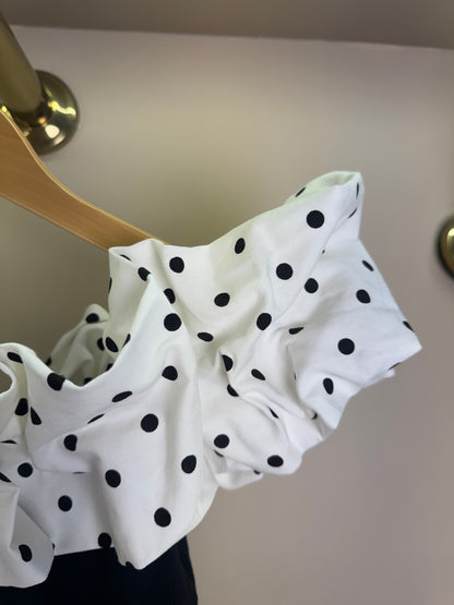 Blusa Teen Cropped Ombro a Ombro com Babado Poá - Authoria