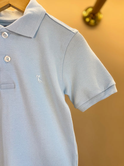 Polo Infantil Piquet Azul Céu - Dudes